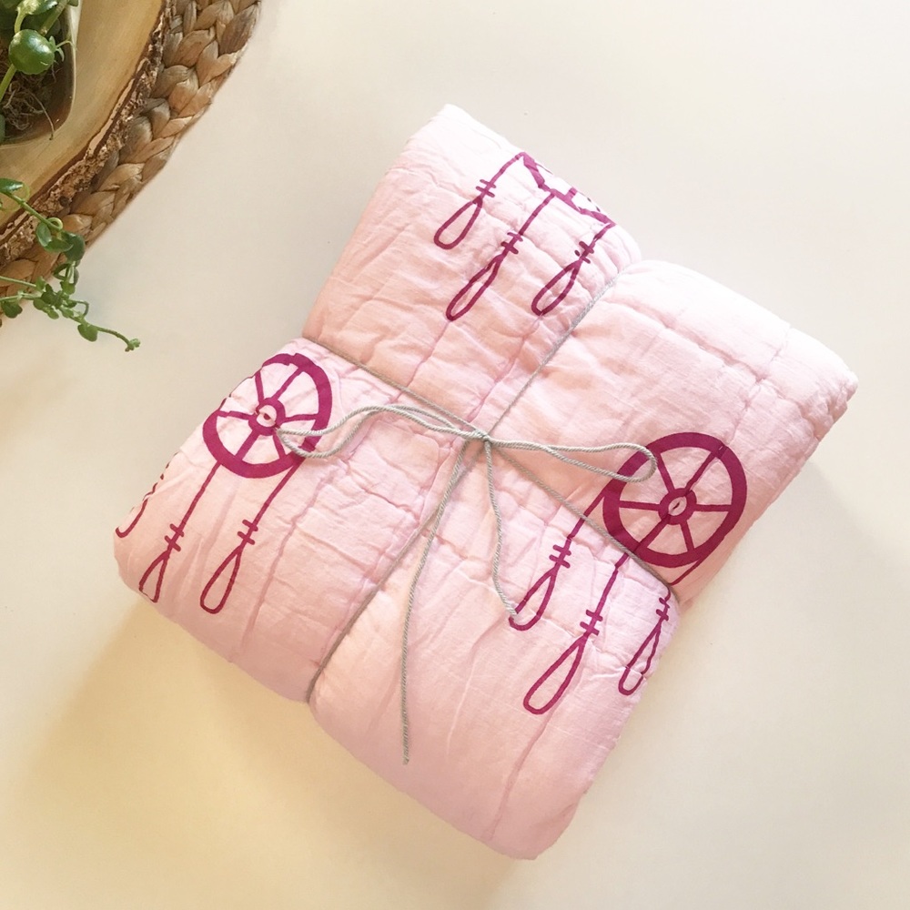 NWT • Lil’ Pyar Kids Pink Dreamcatcher Reversible Quilt